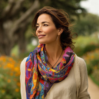 Laurel Burch Fantasticats  Silk Blend Shawl – Lightweight & Elegant Evening Wrap