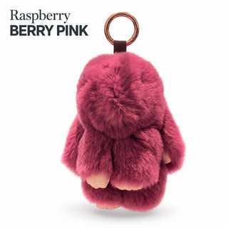 Bunny Lulu Rex Fur Key Chain Gift Set with Vintage Tin or Drawstring Bag