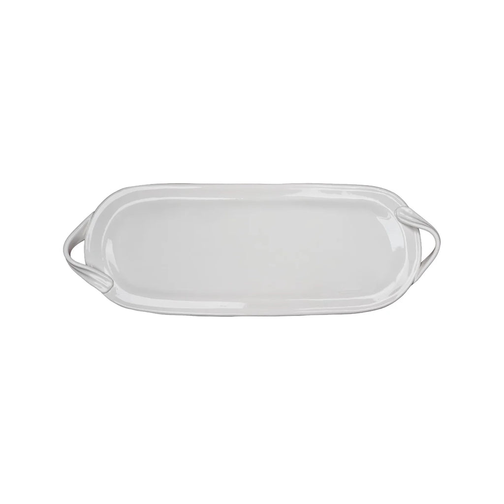Large White Rectangular Serving Platter – Handcrafted Italian Architectural Platter