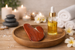 Red Jasper Heart Gua Sha – Natural Stone Facial Sculpting & Massage Tool