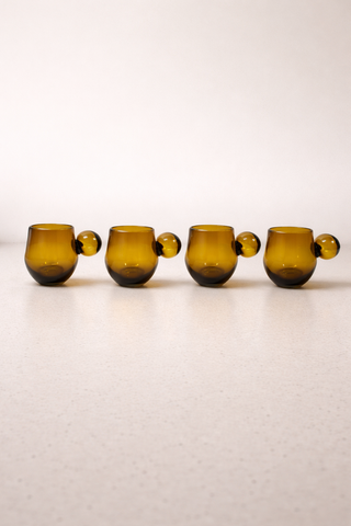 Roo Amber Recycled Glasses Set of 4
