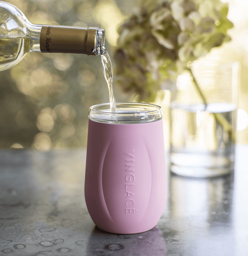Vinglacé Glass-Lined Wine Tumbler with Lid – 10 oz Insulated Drinkware