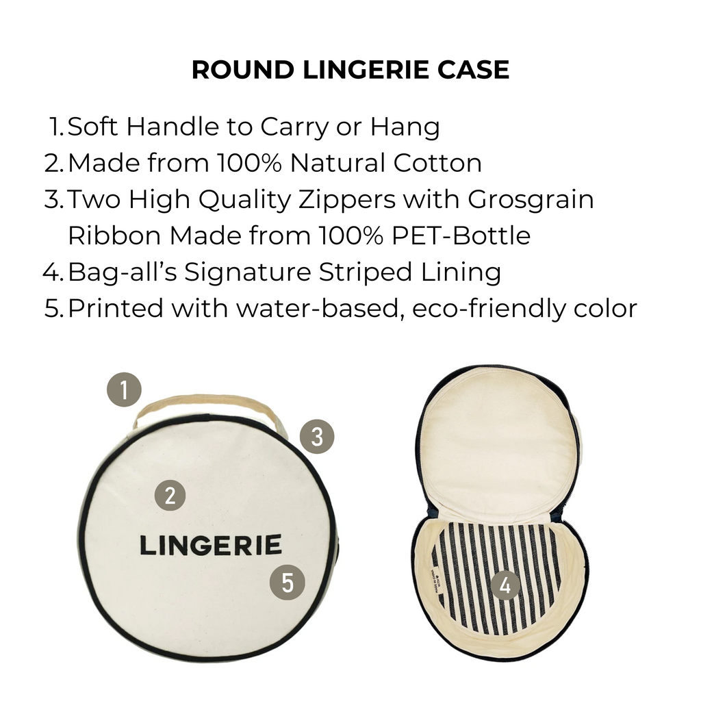 Round Lingerie Case – Cream