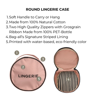 Round Lingerie Case – Pink/Blush