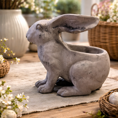 Vintage-Inspired Rustic Rabbit Figurine
