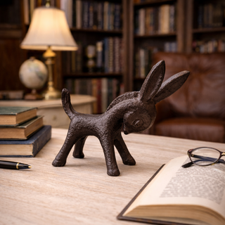 Rustic Cast Iron Donkey Figurine