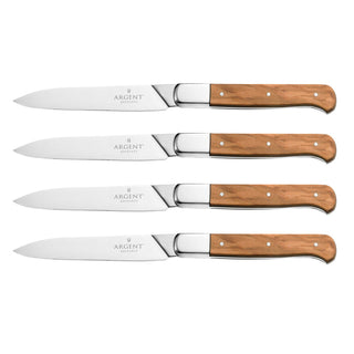 Hampton Forge Argent Lynden Olive Wood Steak Knives, Set of 4, wood/acacia/stainless