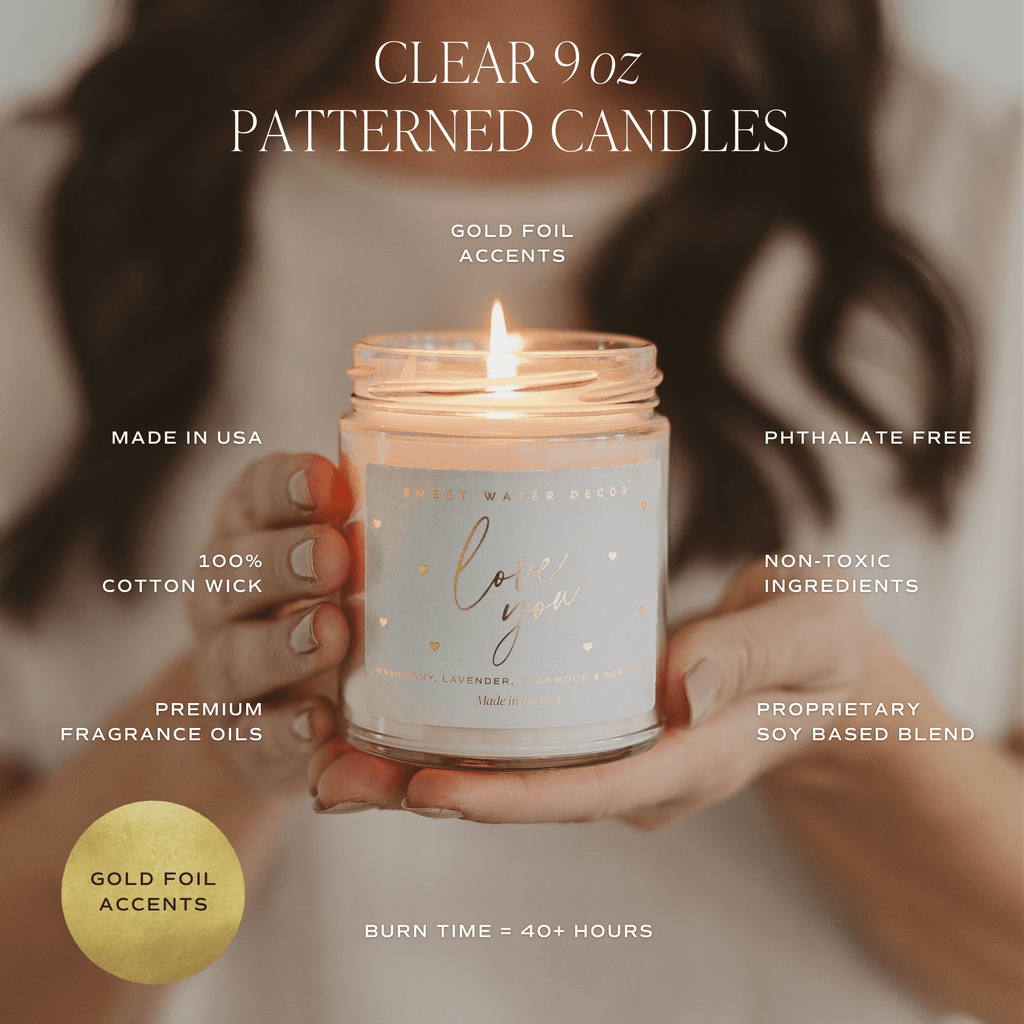 Something Blue Soy Candle - Clear Jar - 9 oz