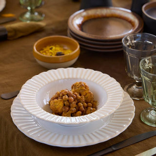 COSTA NOVA Cristal Soup / Pasta Plate, Nacar / White – Deep Serving Plate