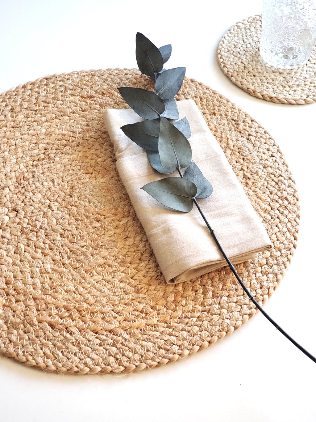 Kata Natural Placemat Set (4) | Handwoven Jute Table Placemats