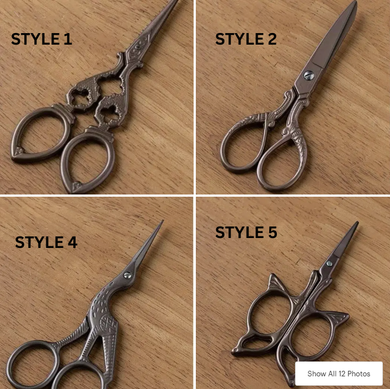 Vintage-Style Embroidery Scissors with Brocade Sheath