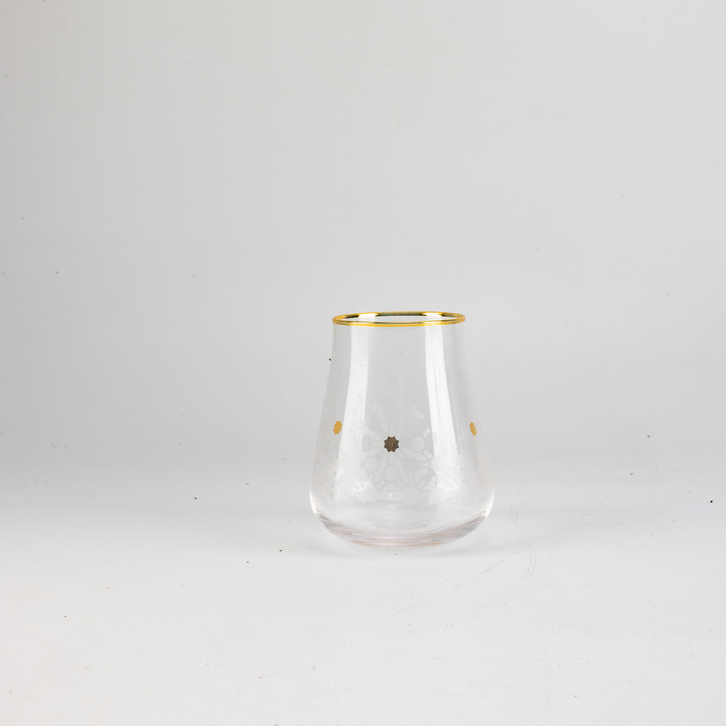 Nourhan - Jug with 6 Tall glass cups - Gold