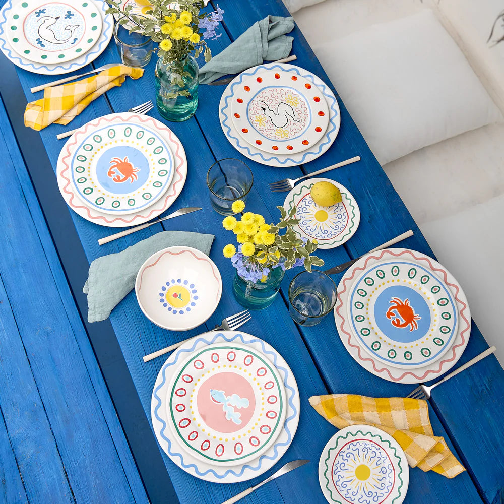 Summer Bliss Salad & Dessert Plate – White