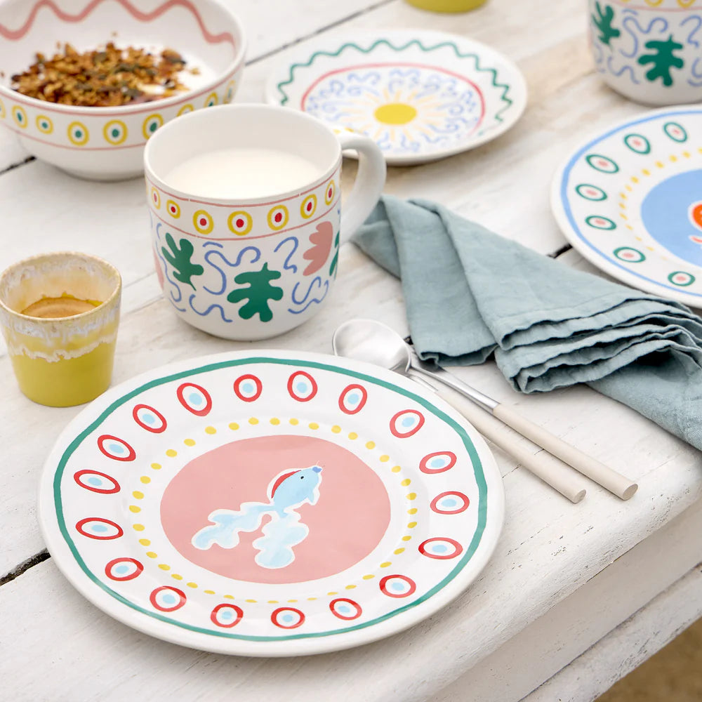 Summer Bliss Salad & Dessert Plate – White