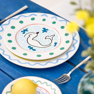 Summer Bliss Salad & Dessert Plate – White