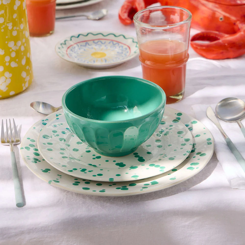 Costa Nova Rafaela Salad/ Dessert Plate - Chamomile/Cornflower Blue/Sage Green/Tangerine