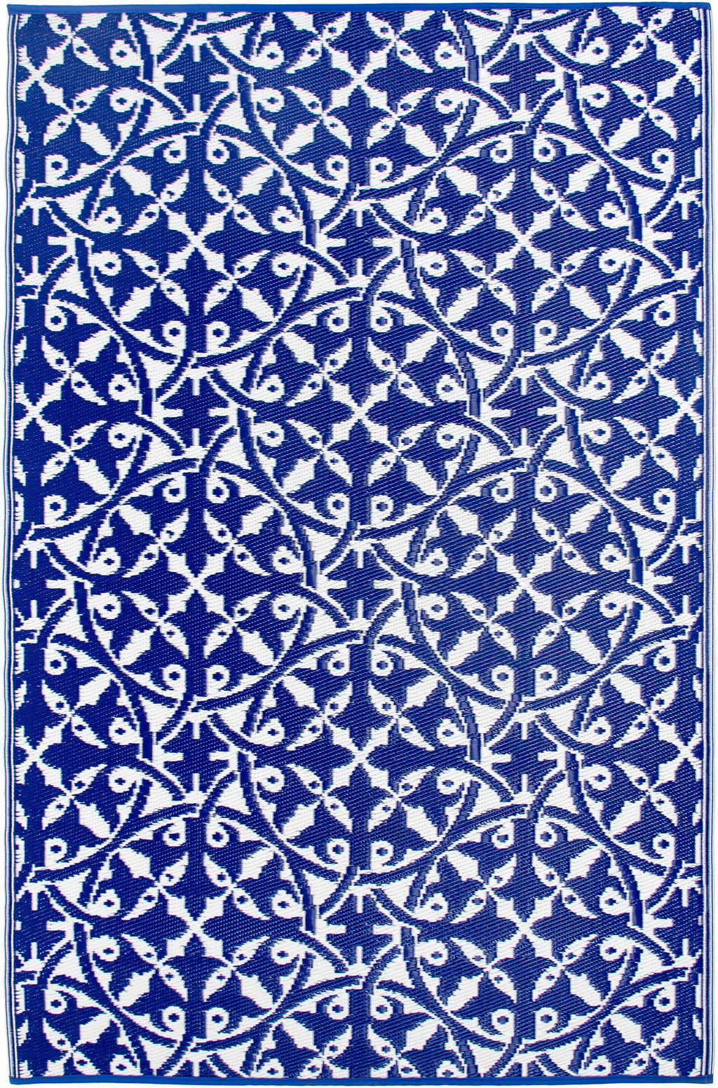 Dark Blue Farmhouse Reversible Outdoor Patio Rug