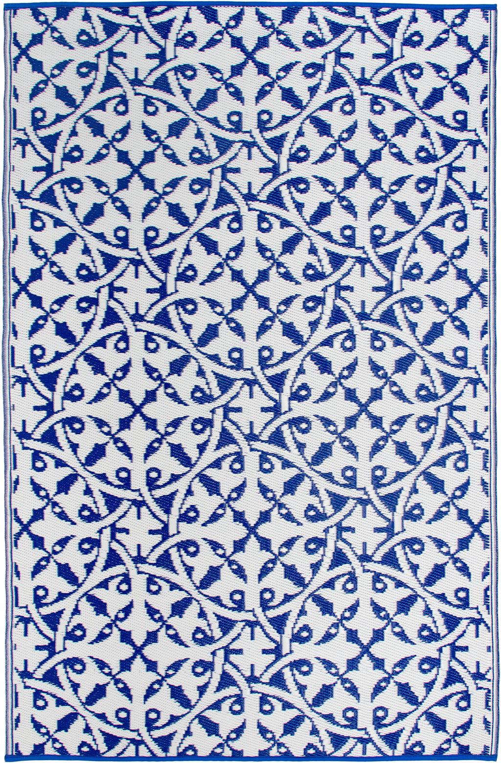 Dark Blue Farmhouse Reversible Outdoor Patio Rug