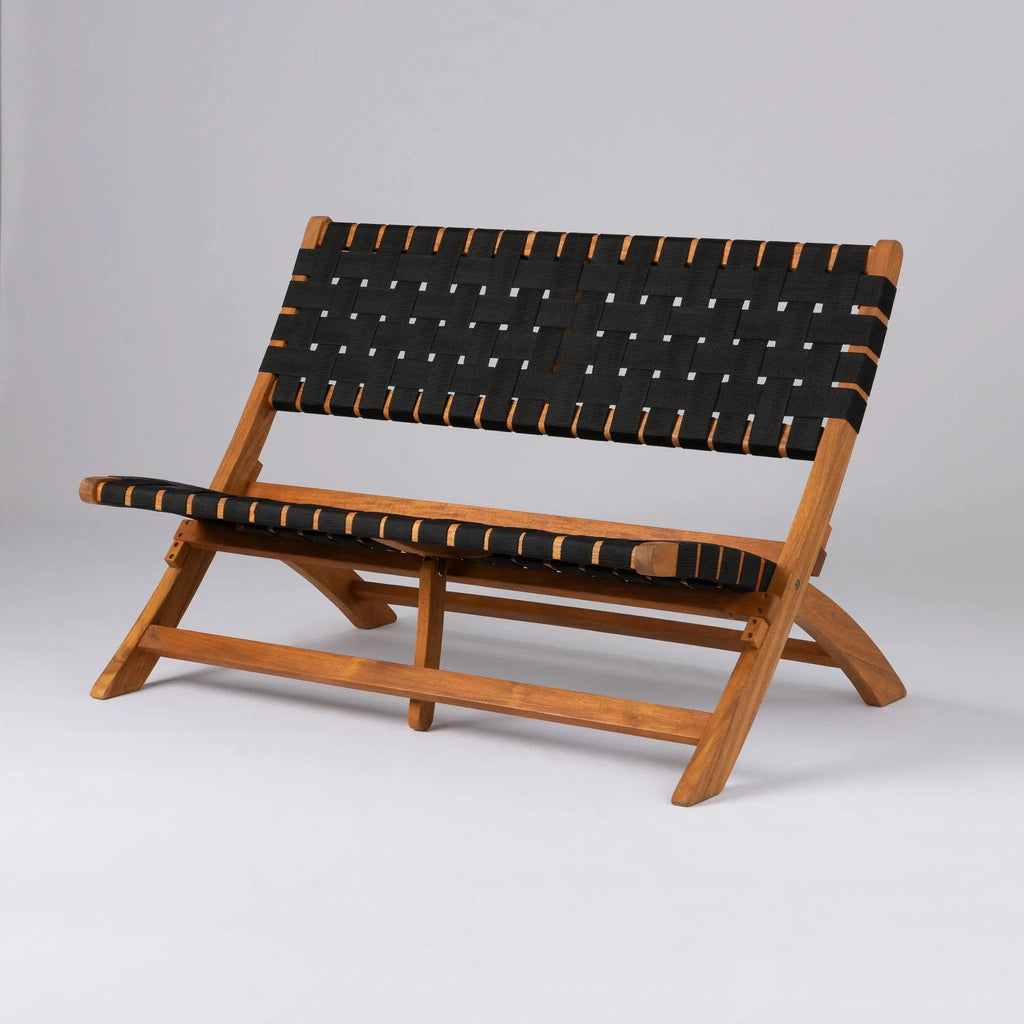 Sava Indoor Outdoor Folding Bench in Acacia Wood | Teak-Toned Portable Seating