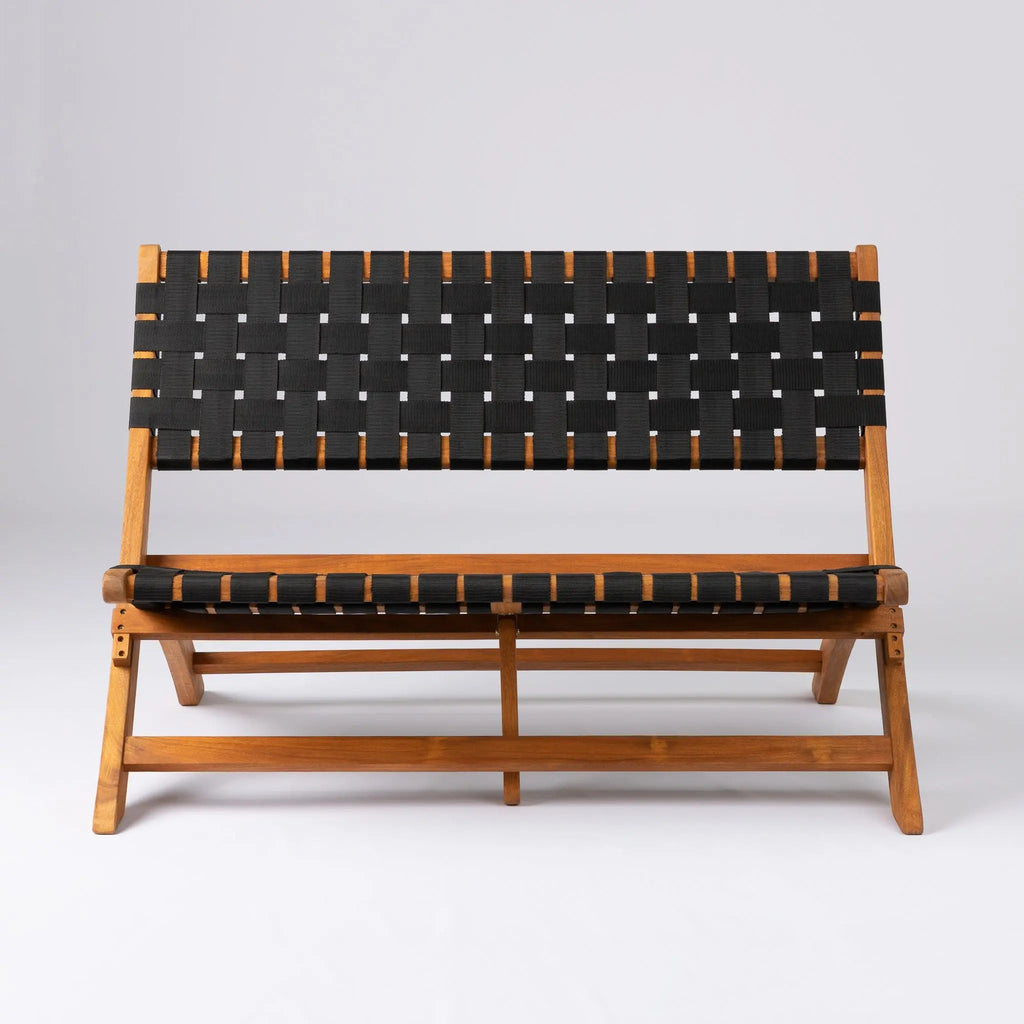 Sava Indoor Outdoor Folding Bench in Acacia Wood | Teak-Toned Portable Seating