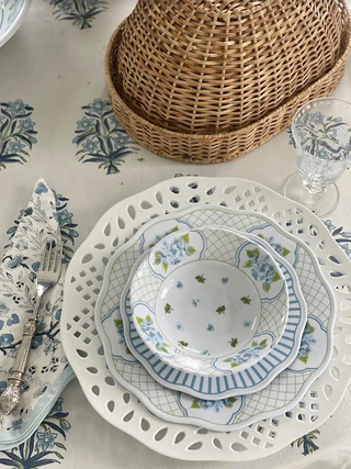 Blue Hydrangea Melamine Dinnerware Collection