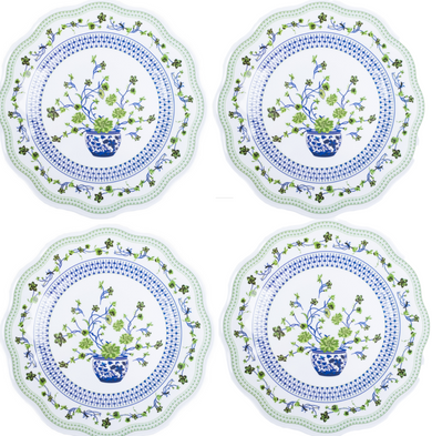 Floral Cache Pot Melamine Dinnerware Collection