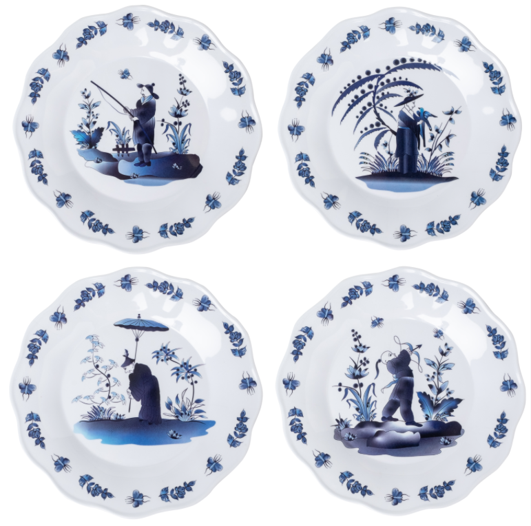 Blue & White Figurine Melamine Dinnerware Collection