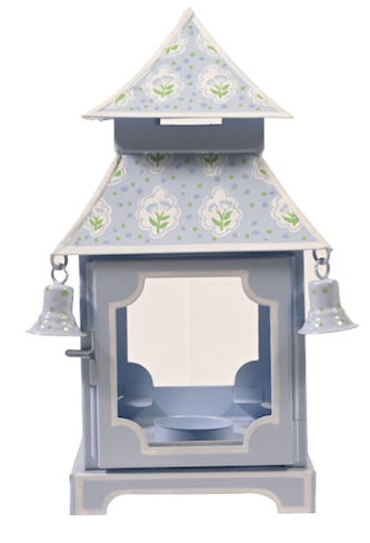 Lavender & Tulip Pagoda Lantern (3 Sizes) | Chinoiserie Accent