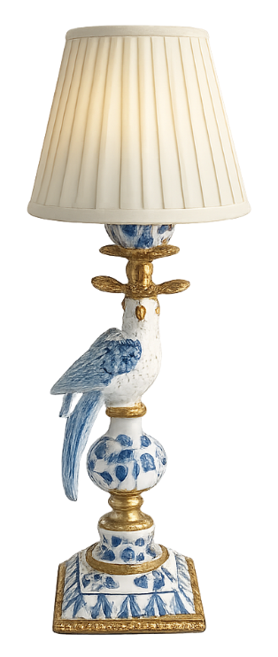 Large Blue & White Bird Rechargeable Lamp
