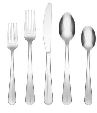 Cambridge Raiden 40-Piece Flatware Set with Caddy, 18/0 stainless steel