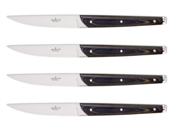 Hampton Forge Pakkawood Steak Knives, Set of 4, wood/parawood/stainless steel
