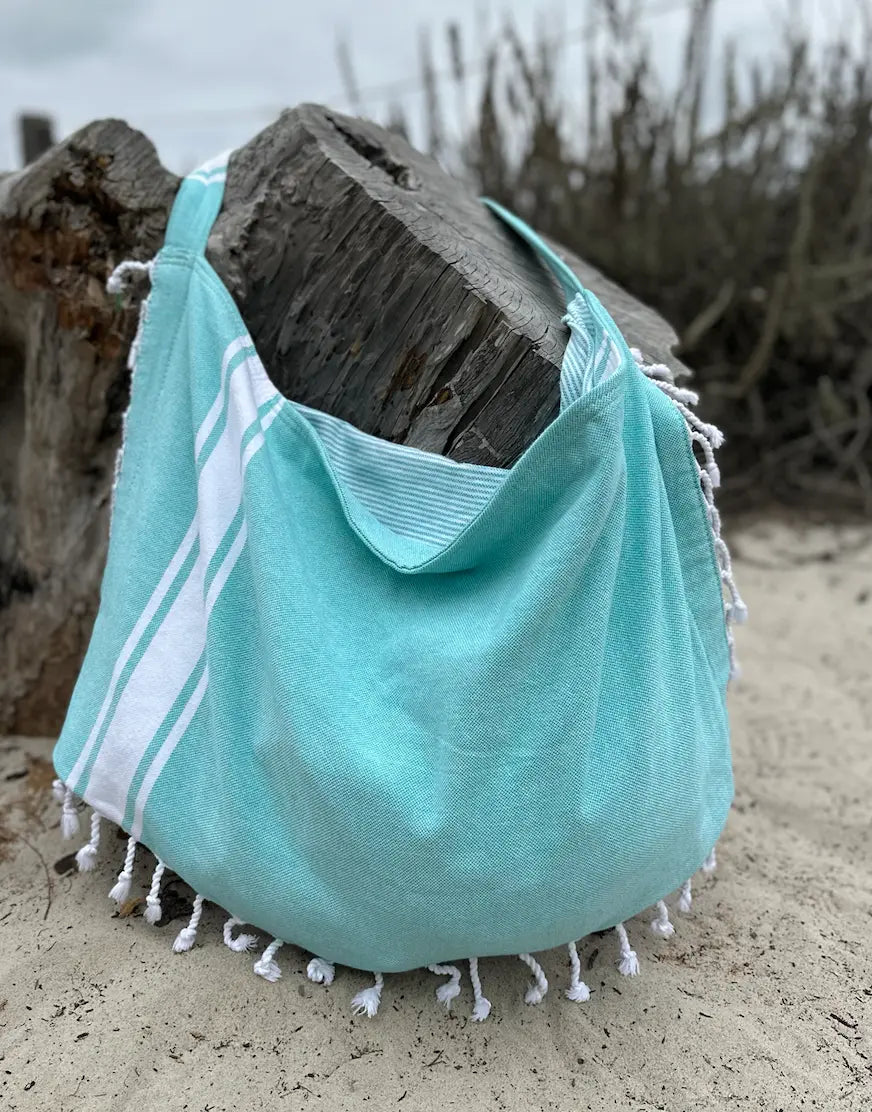 3-in-1 Cotton Beach Bag, Towel & Chair Cover – Solid Collection