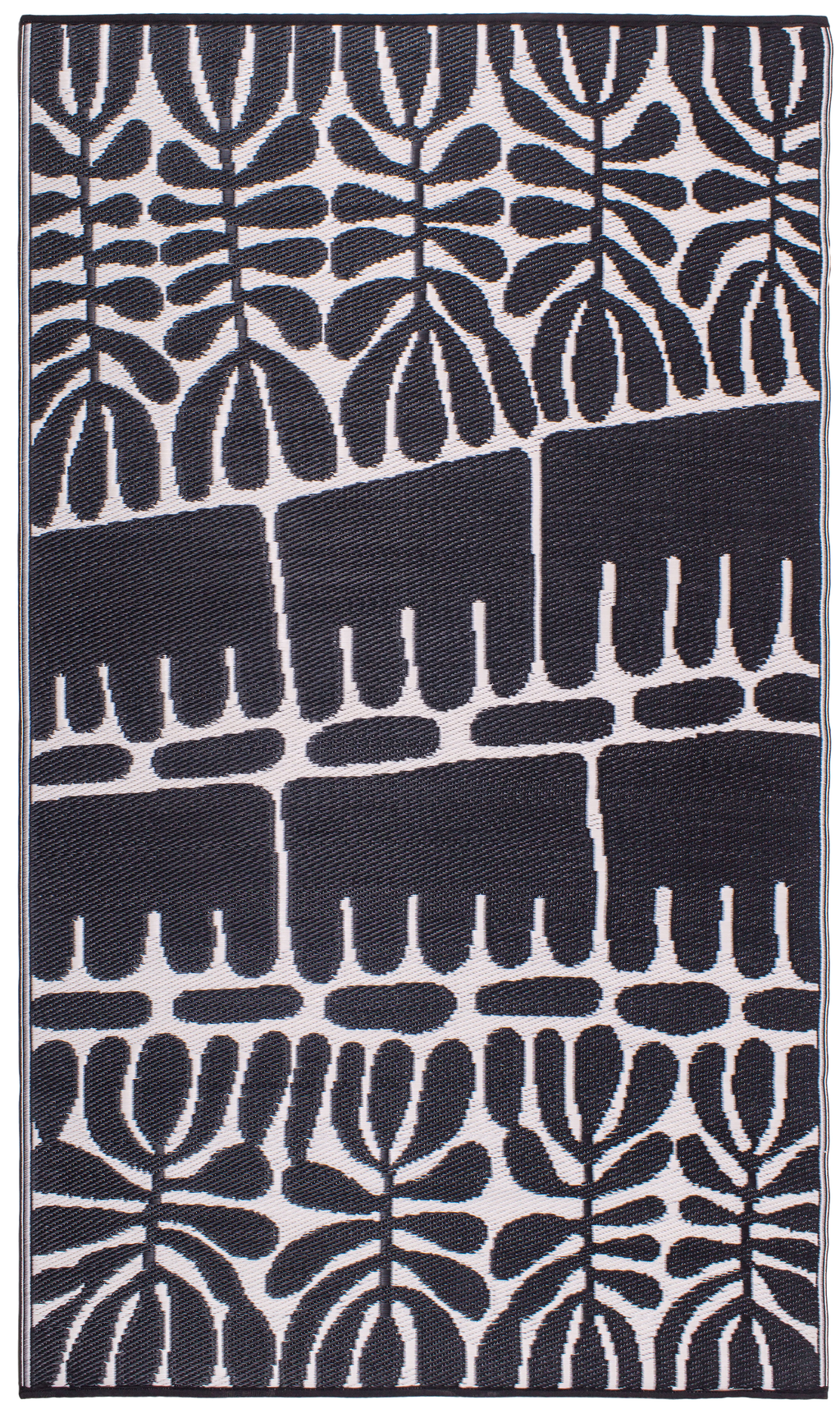 Serowe Black & White Reversible Outdoor Patio Rug