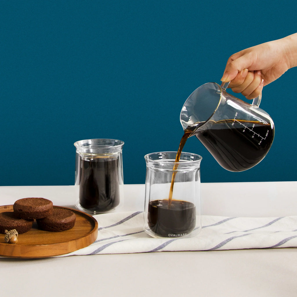 Glass Pour-Over Coffee Range Server with Lid – 20 oz or 27 oz