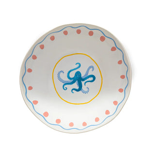 Summer Bliss Octopus White Serving Bowl