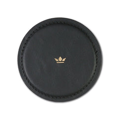 Set of 4 Leather Coasters — Classic Brown or Black, Round 3.9
