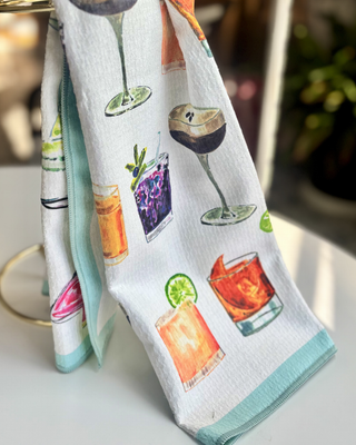Shaken, Not Stirred Double-Sided Art Tea Towel