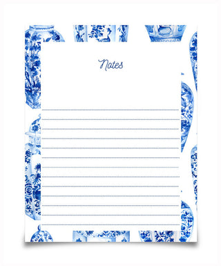 Large Blue Chinoiserie Ginger Jar Notepad