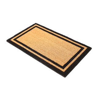 Double Black Border Natural Coir Doormat