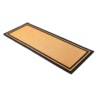 Double Black Border Natural Coir Doormat