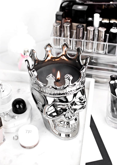 Silver Maximilien Skull Candle | Monte Cristo Collection