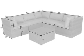 Sino Wicker Sofa Set | Modular All-Weather Outdoor Seating with Glass-Top Table