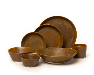 HAAND Skali Coupe 7-Piece Dinner Setting – Handcrafted Porcelain Dinnerware Set