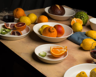 HAAND Skali Coupe 7-Piece Dinner Setting – Handcrafted Porcelain Dinnerware Set