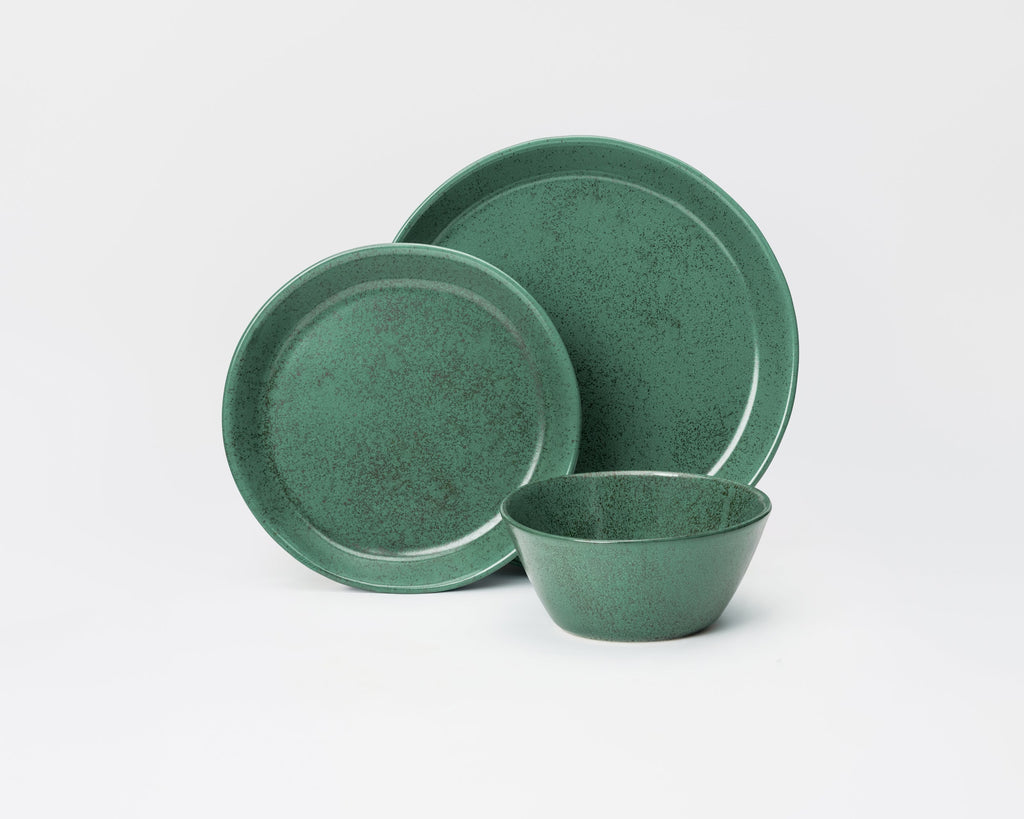 HAAND Skali Coupe 3-Piece Dinner Setting – Handcrafted Porcelain Place Setting