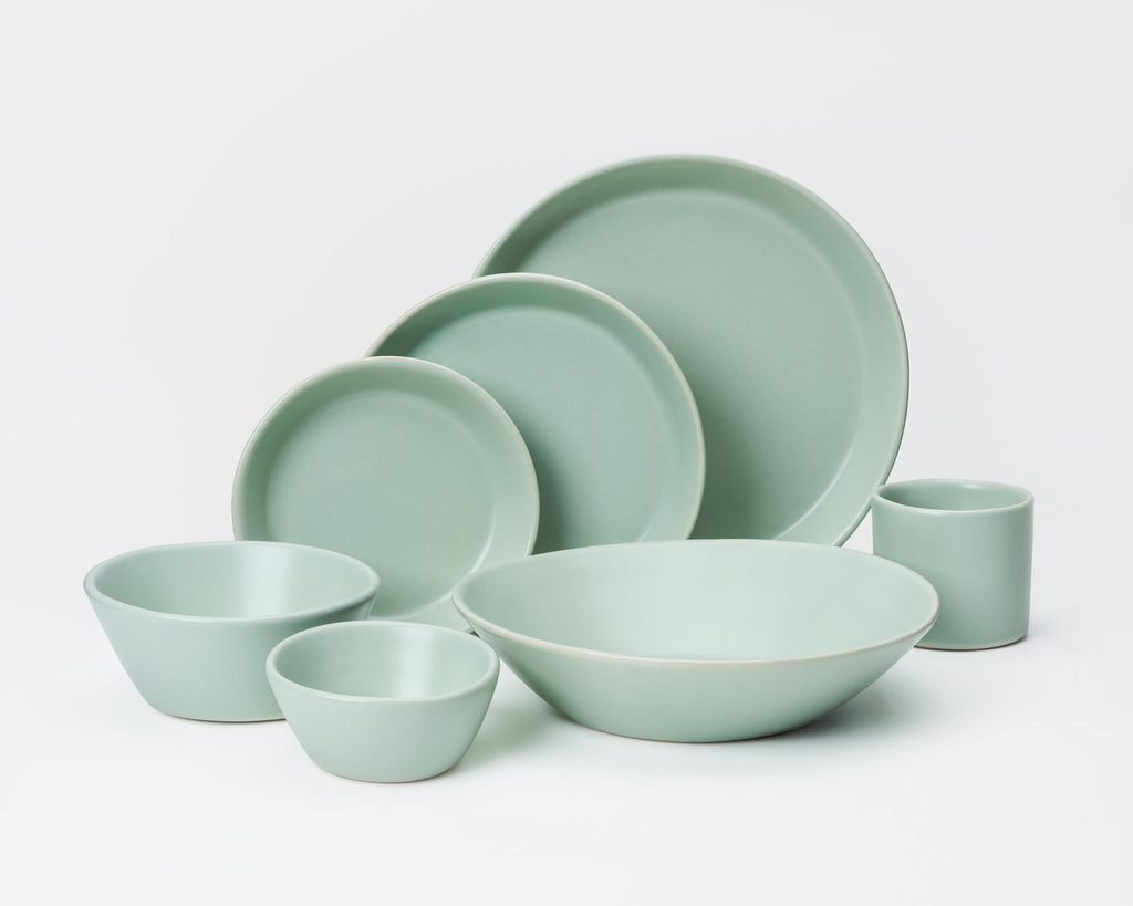 HAAND Skali Coupe 7-Piece Dinner Setting – Handcrafted Porcelain Dinnerware Set