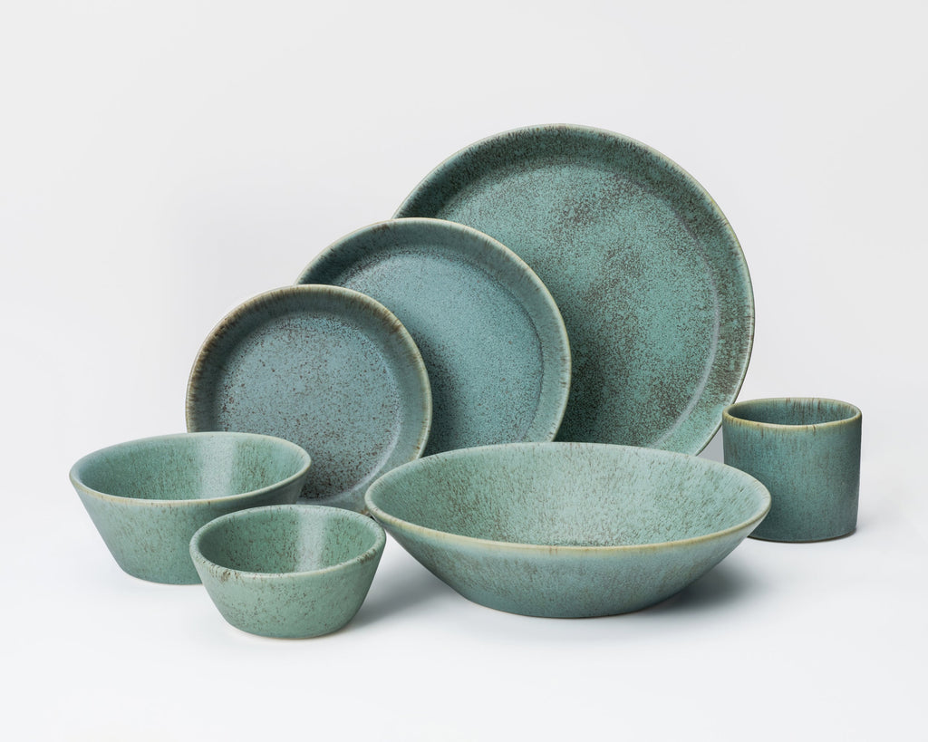 HAAND Skali Coupe 7-Piece Dinner Setting – Handcrafted Porcelain Dinnerware Set