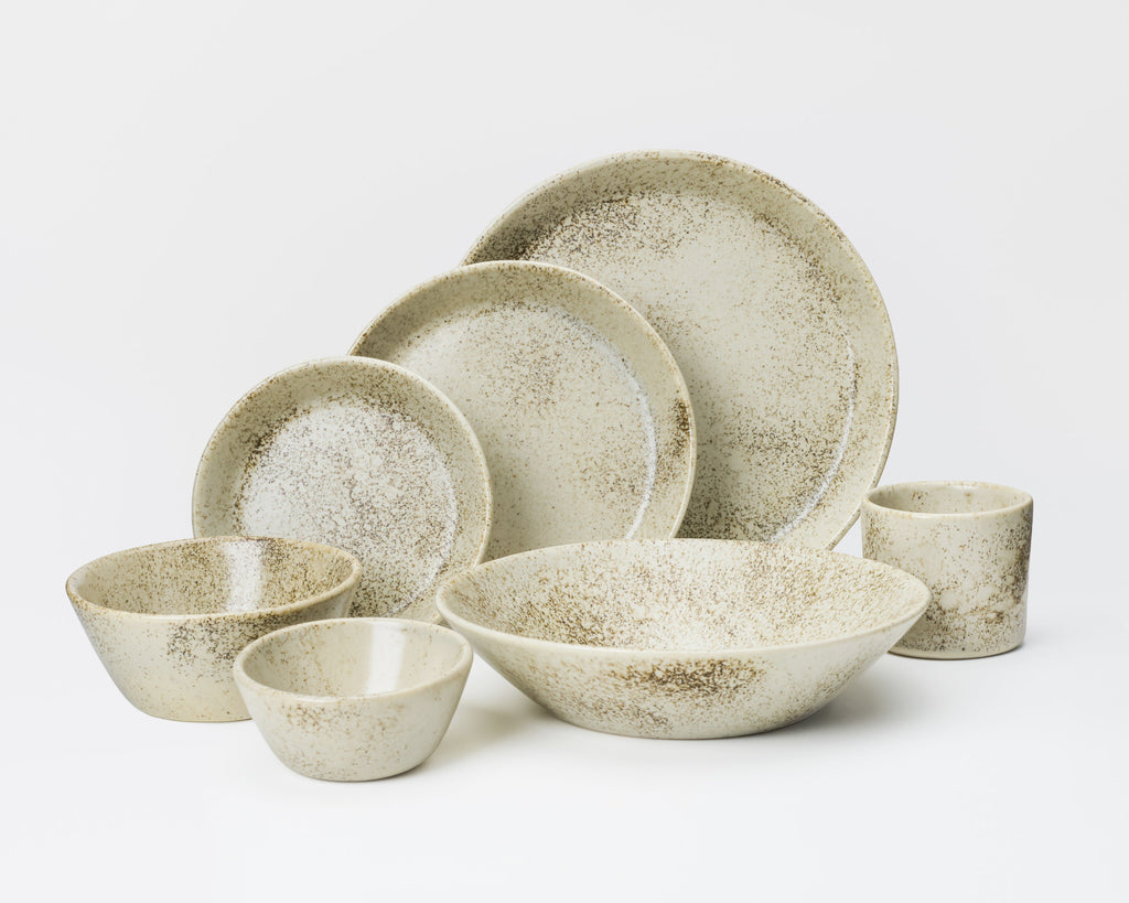 HAAND Skali Coupe 7-Piece Dinner Setting – Handcrafted Porcelain Dinnerware Set