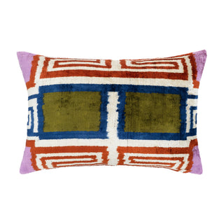 Soho Silk Velvet Ikat Throw Pillow Cover 16 X 24