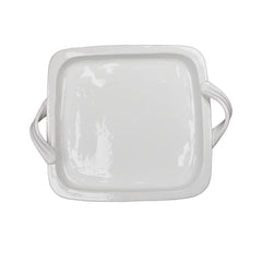 White Square Serving Platter – Handcrafted Italian Architectural Serving Tray